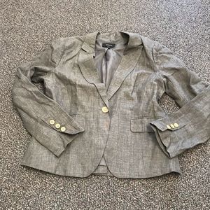 RW&CO dark grey 100% linen blazer fully lined